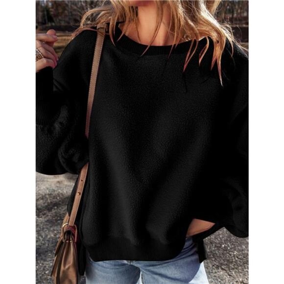 Round Neck Dropped Shoulder Sweatshirt - Picture 3 of 16